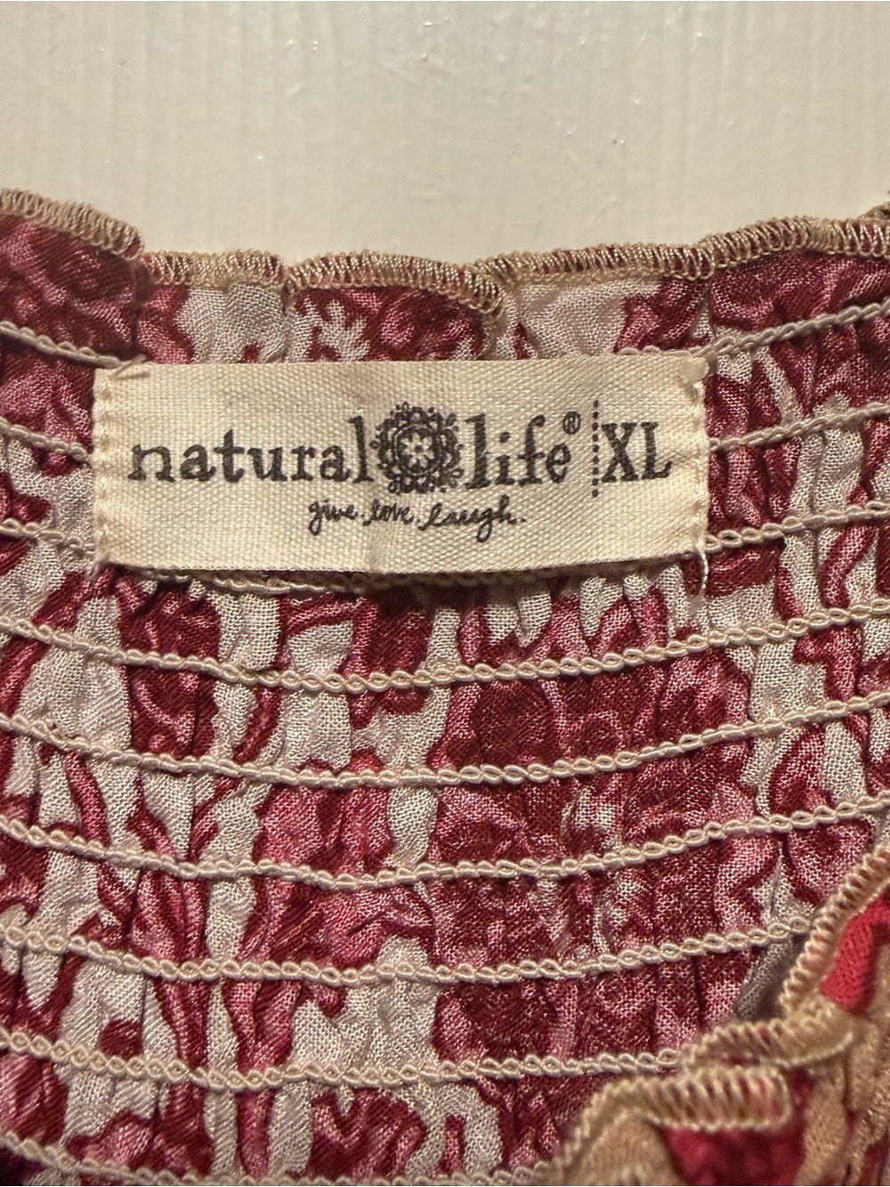 NWOT NATURAL LIFE Burgundy Floral Wide-Leg Jumpsuit - Picture 5 of 7